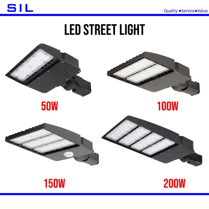 200 Watt LED Shoebox Lights - 3000K Warm White with Photocell LED Street Lights