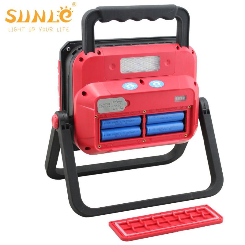 50W Small Portable LED Flood Light with Warning Flashing Camping Floodlight