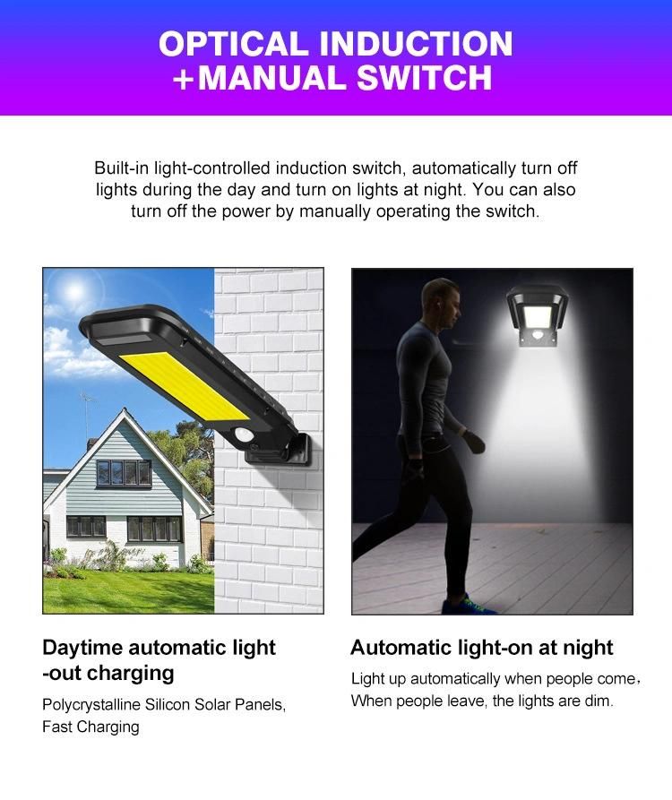 High Lumen Outdoorpole Waterproof Motion Wall LED Solar Street Light