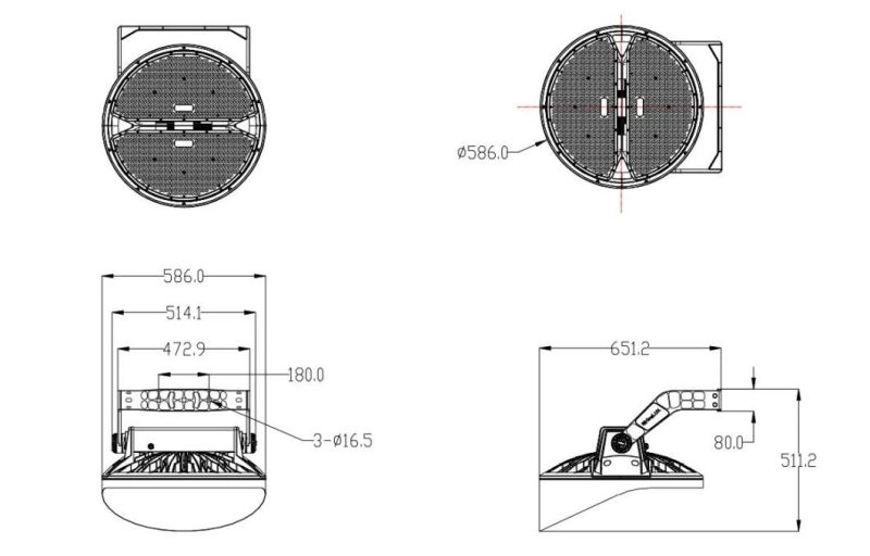 Outdoor Stadium Lighting 1000 Watts High Mast Lamp Round Design Sports Field Lighting 1000W LED Flood Lighting