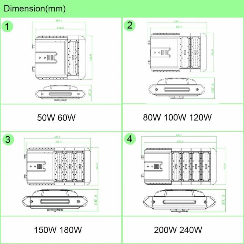 Adjustable Cheap 180W LED Street Light with Ce RoHS TUV SAA CB ENEC Approval