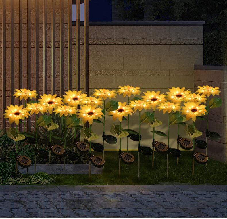 Solar Light Simulation Sunflower Lantern Outdoor Garden Light LED Lawn Plug Light Decorative Light