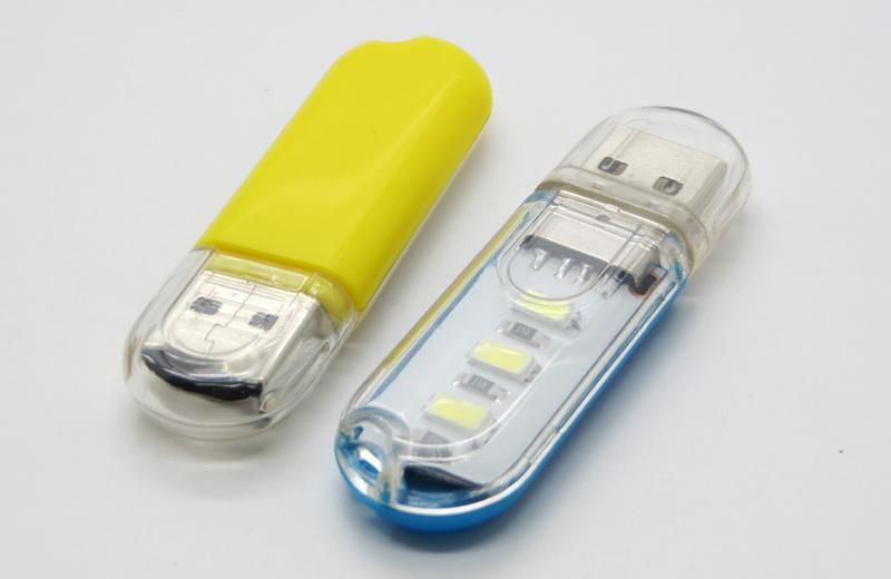3 LED Strip Laptop USB Hub Socket Mini USB Disk Light