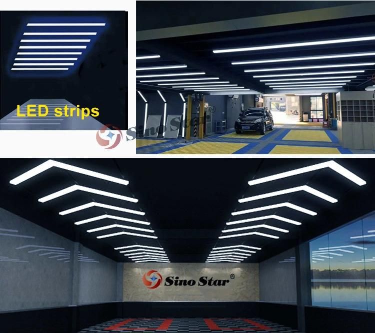 St1028 Professional Factory Produce LED Hexagonal Workshop Light for The Car Polish Equipment Booth