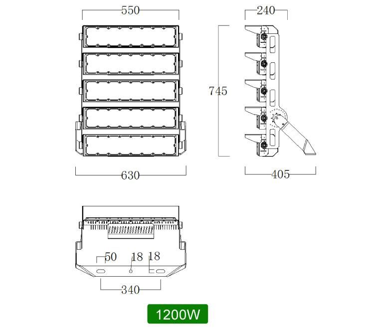 New Design with 1440W High Power IP66 LED Stadium Sport Flood Light