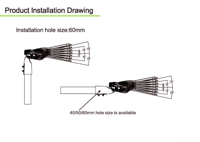 Outdoor ADC12 Die-Casting Integrated 150W LED Street Light with NEMA Photocell