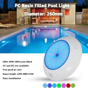 IP68 Waterproof 55W AC/DC12V Warm White Swimming LED Surface Mounted Concrete Pool Light