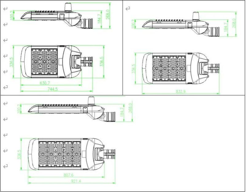 L18 LED Street Light 100W 150W 200W 250W 350W IP66 Solar Road Lamp