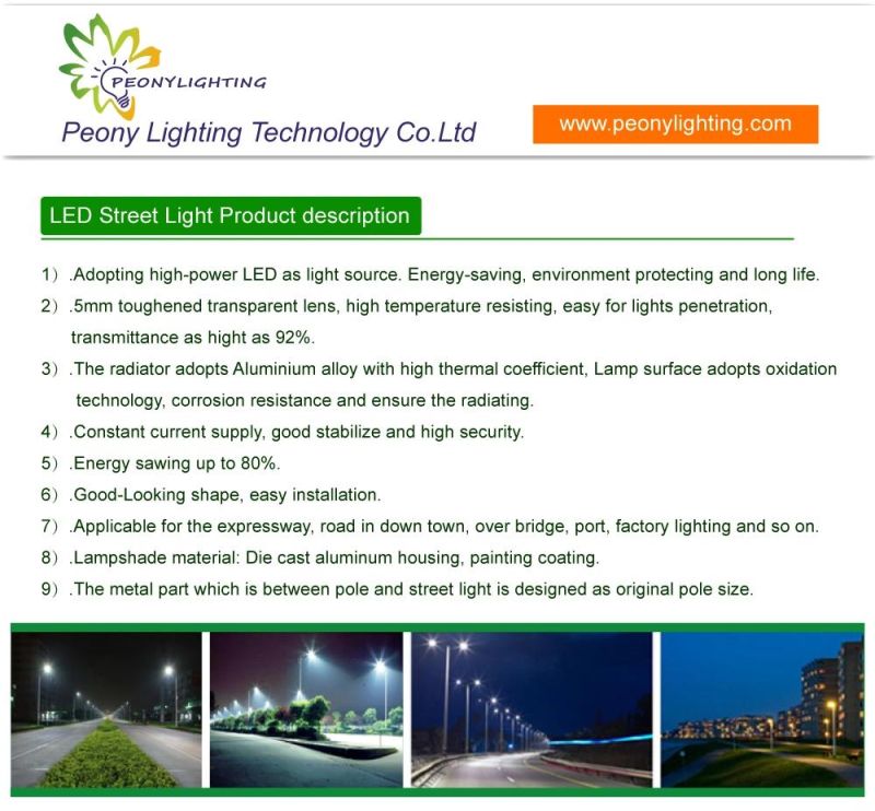 China OEM Supplier Project Road Light Motion Photocell Sensor 30-150W Outdoor AC LED Street Light