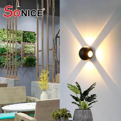 High Luminous Household Hotel Corridor Garden Die Casting Aluminium Ball Shape Outdoor LED Wall Mounted Lamps