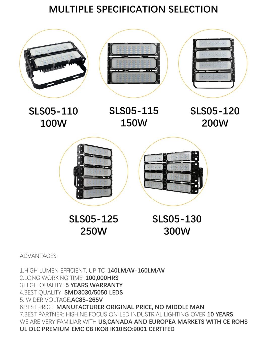 30W-200W Road Project Lighting IP66 LED Flood Lights 5 Years Warranty 120-140lm/W Stadium Lighting Lamp LED Tunnel Lights Park Advertising Light