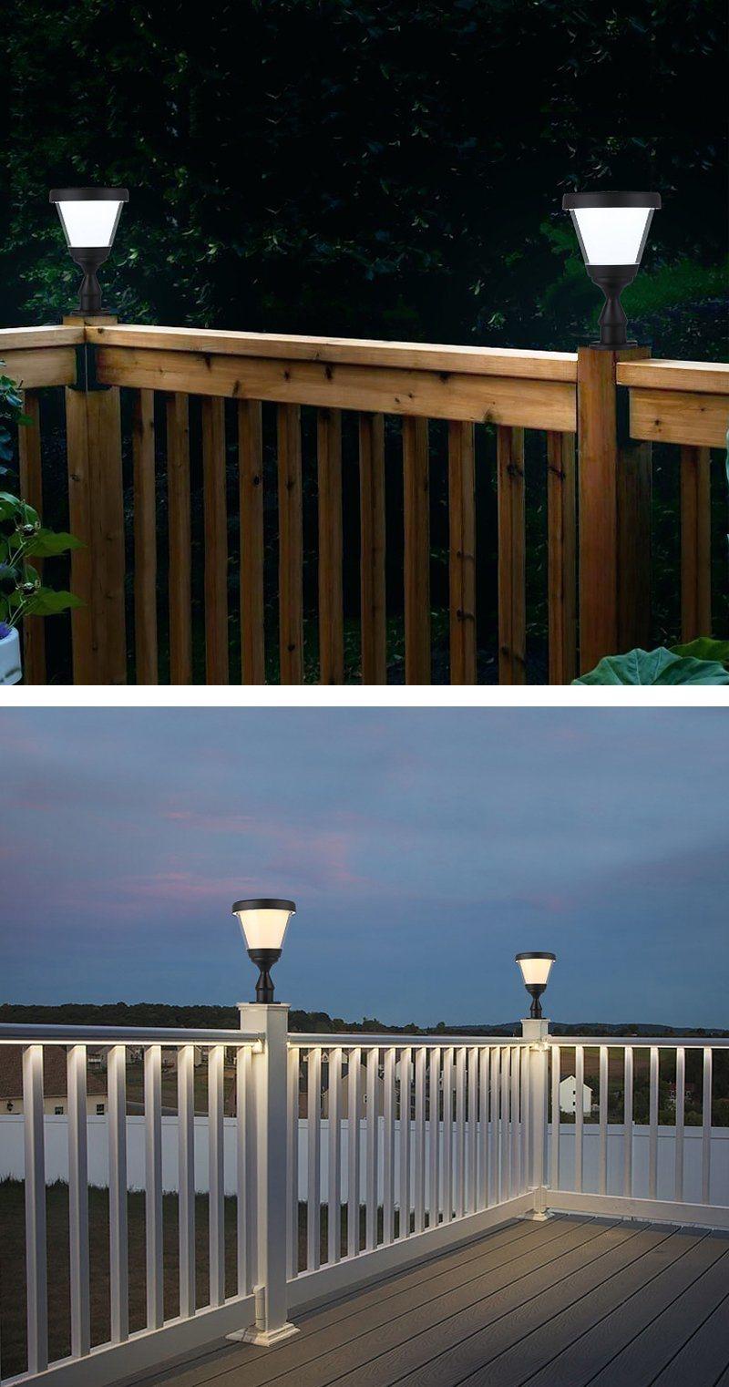 Outdoor LED Post Lights Garden Decor Solar Fence Main Gate Solar Pillar Light Solar Power Station