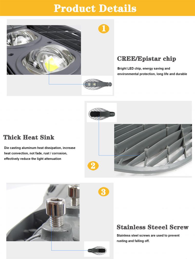 OEM High Lumen 50W 150W Street Light Price List Public Lighting Parking Lot 100W LED Street Lamps Outdoor