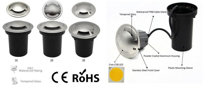 Strong Load-Bearing Capacity Outdoor Inground Lights with Stainless Steel Face Cover LED Underground Light