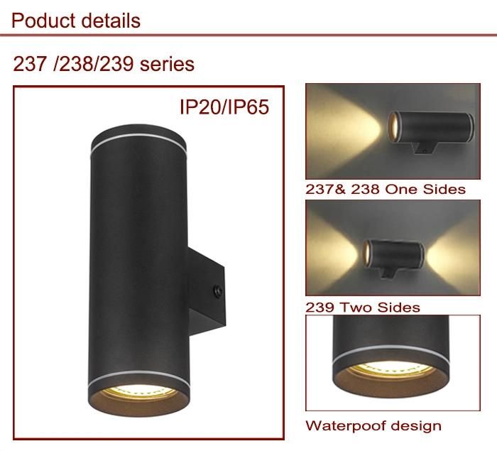 Modern Black up and Down Outdoor IP65 Decoration Garden LED Wall Light Fixture