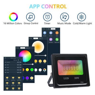 WiFi Controled Outdoor IP66 Waterproof Smart Colorful Flood Light