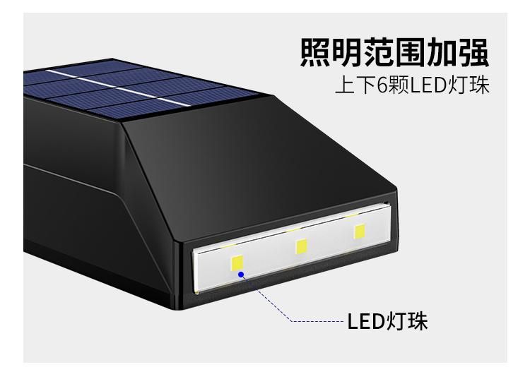 Waterproof Solar Fence Lamp 6 LED Solar Sensor Step Light