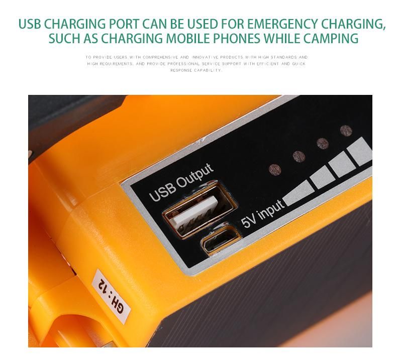 IP65 LED Solar Outdoor Lighting Emergency Lamp with USB and Battery