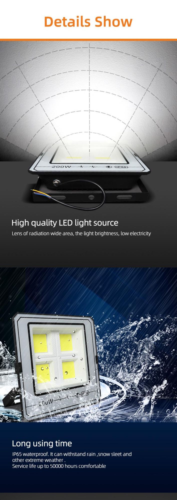 High Quality 150W Voltage Solar Outside LED Flood Lights