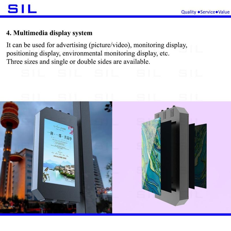 5g Outdoor IP65 Roadside Advertising Light Pole Display Screen HD Street Pole Advertising LED Street Light