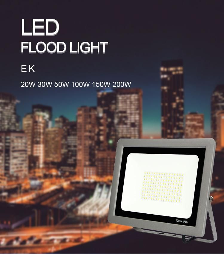 New Anti Glare Aluminum Smart Slim Portable IP65 Garden Outdoor 100 Watt 200 Watt LED Flood Light