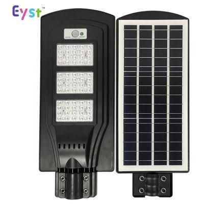 Wholesales Street Light All in One LED Solar Street Light with IP65 Motion Sensor with Solar Panel LED Light Lamp