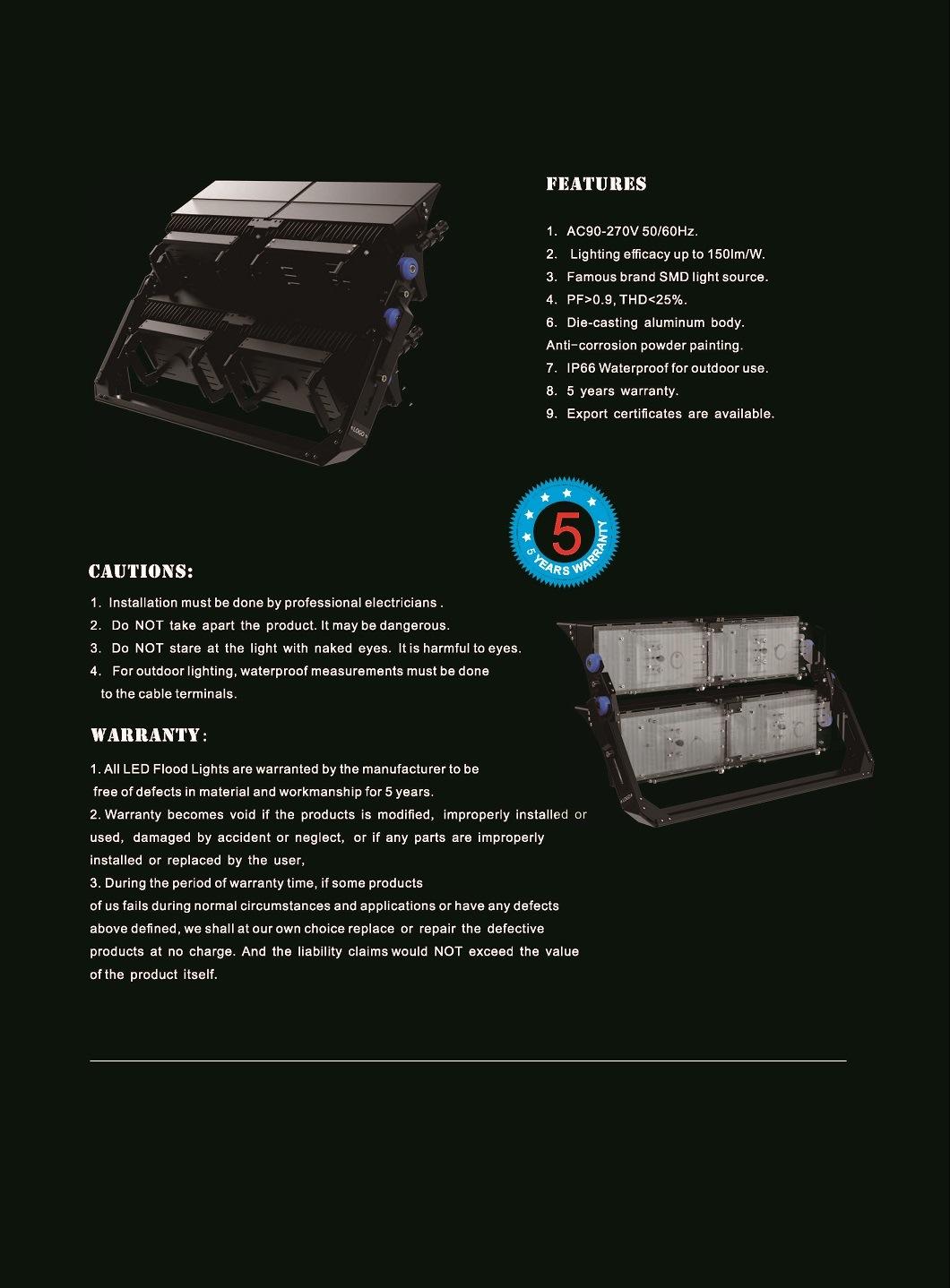 9 12 20 Meter 500W 1000W 1500W 2000W LED Flood Street High Mast Light
