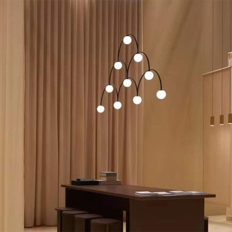 2022 Modern Geometric Line Chandelier Nordic Iron Art Lamps Postmodern Simple Stylist Pendant Light