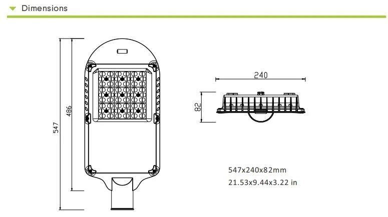 High Quality SMD3030 LED Source 80W Grey White Black Color 200-240VAC Street Lamp