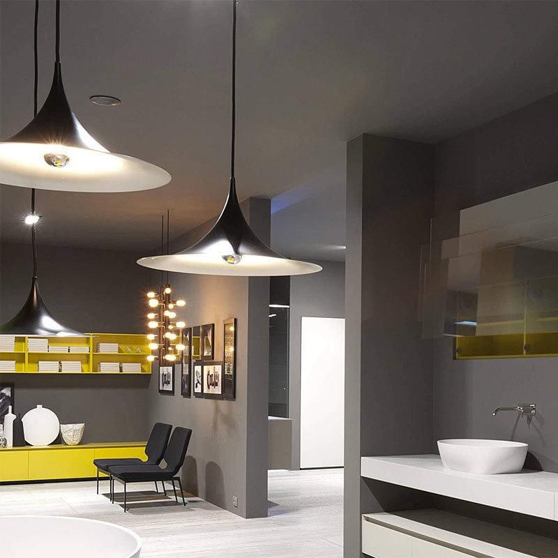 2022 Indoor Industrial Light Fitting Gold Black Aluminum Pendant Light Vintaget for Coffee Shop