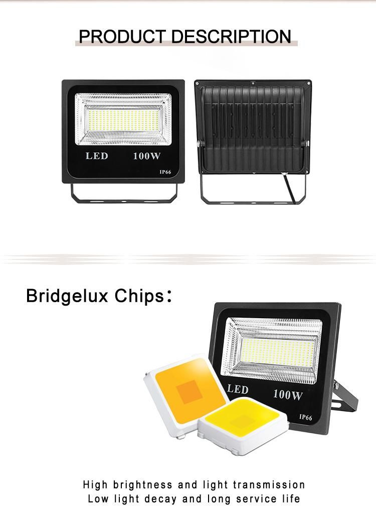 High Power Outdoor Light 20 Watts 30 Watts 50 Watts Slim Rechargeable LED Floodlight