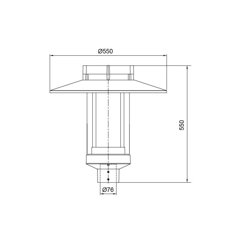 High Quality Aluminium IP66 Outdoor Park Lantern 55W LED Post Top Garden Light