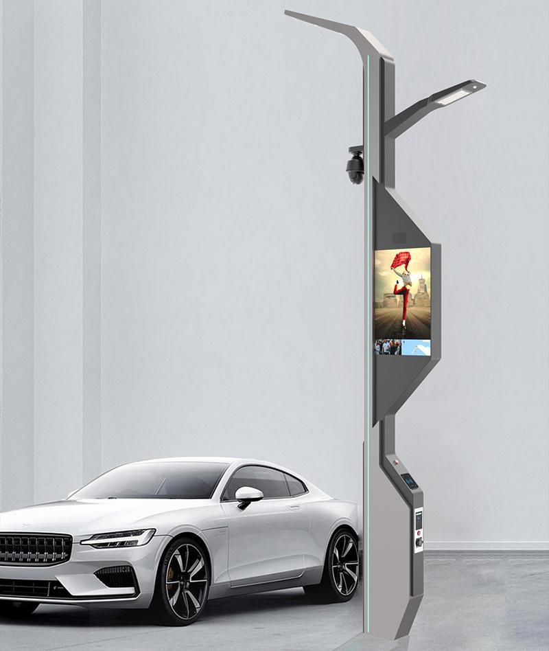 High Lumen Outdoor Modern City AC IP65 LED Street Light 4G 5g WiFi Smart Pole, Integrated Smart LED Street Light Pole Integrated Lighting Monitoring with Camera