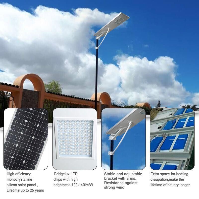 Wireless Controller Charge Integrated Bridgelux LED Solar Street Lights