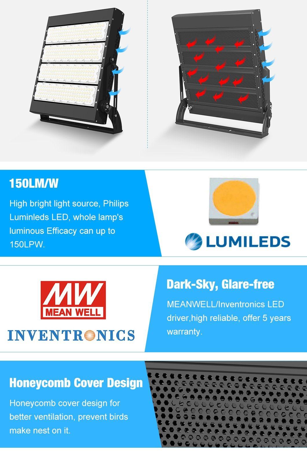Outdoor Lighting Industrial IP65 800W 1000W 1200W Safety Durable LED Stadium Flood Lighting
