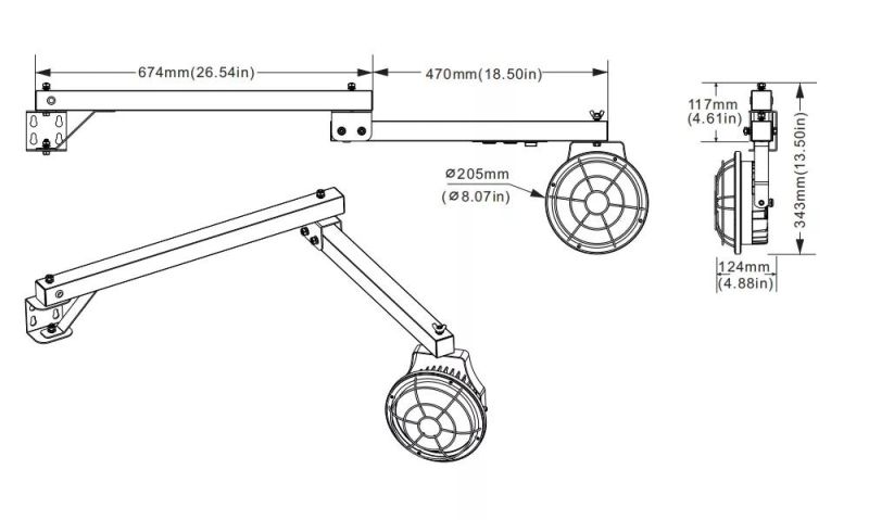 50W Loading Dock Lights with Arm Bracket IP65 for Container Lighting