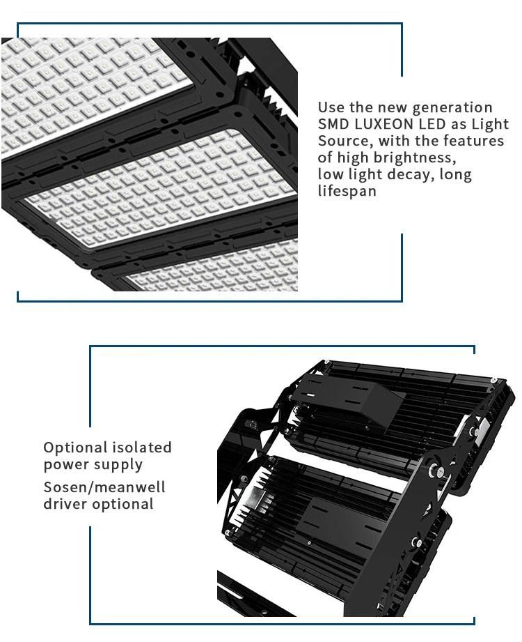 More Powerful High Lumen 5 Years Warranty 400W LED Flood Light for Sport Stadium Engineering