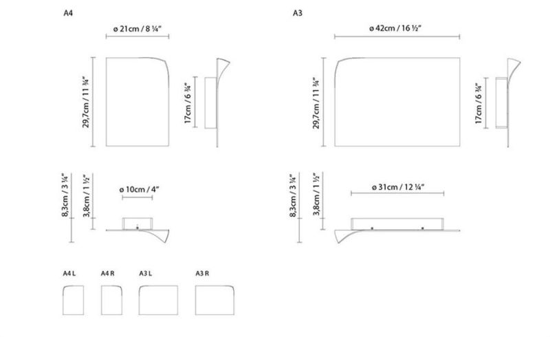 A3 A4 Contemporary Post-Modern Minimalist Design Wall Lamp