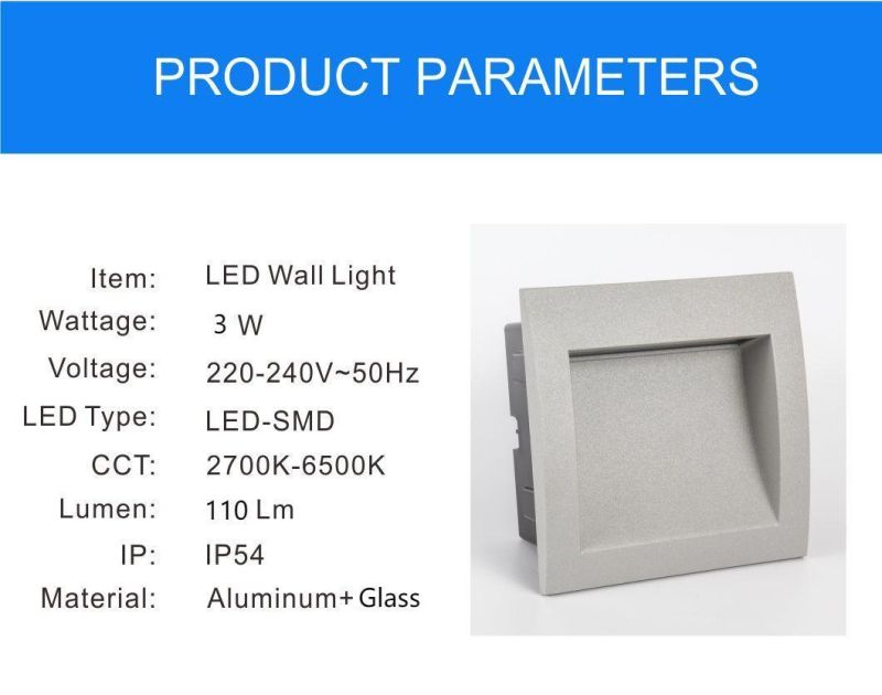 2022 Modern Design 3W Outdoor LED Wall Light LED Light Garden Light Stair Light LED Exterior Wall Lamp