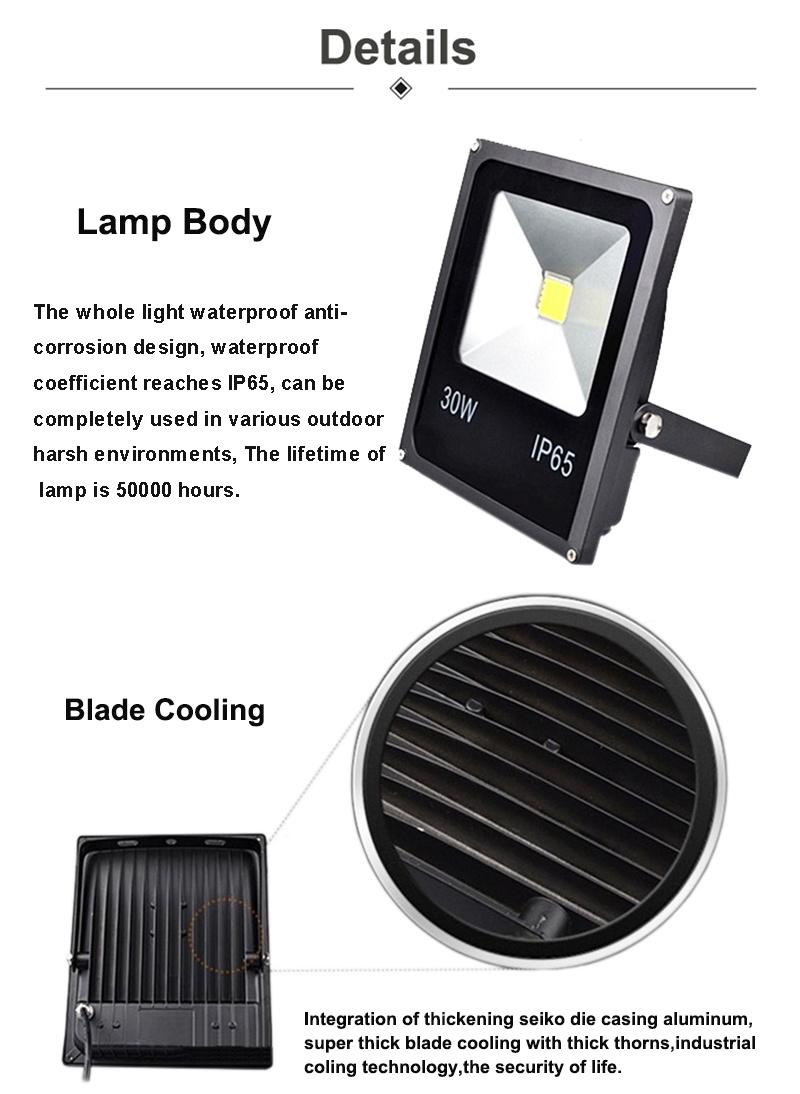 COB SMD Outdoor Rechargeable Work Light Camping Lights Portable Floodlight LED Lamp 20W 50W 100W Outdoor LED Reflector Light