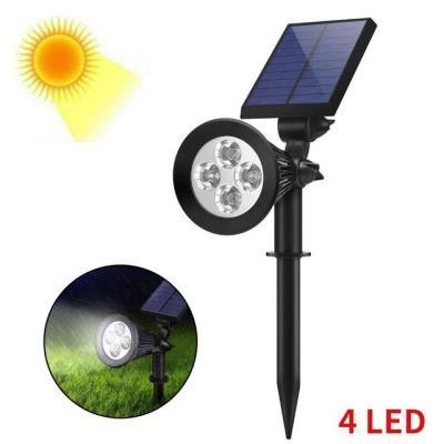 4LED Solar Lawn Lamp Spotlight Waterproof Light Control Inserting Floor Garden Light Outdoor Adjustable Spotlight Landscape Lamp