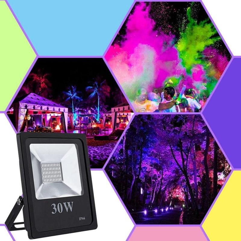 30W 395nm UV LED Flood Light UV Curing Light, LED Blacklight Reflector IP66 Waterproof for Parties, Curing, Glue, Halloween