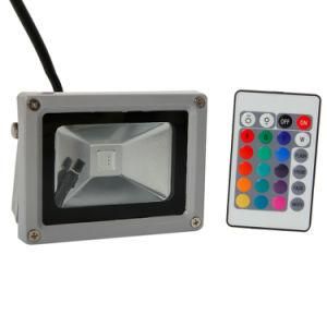 10W IP65 Waterproof RGB Aluminium Alloy LED Flood Light with Remote Control