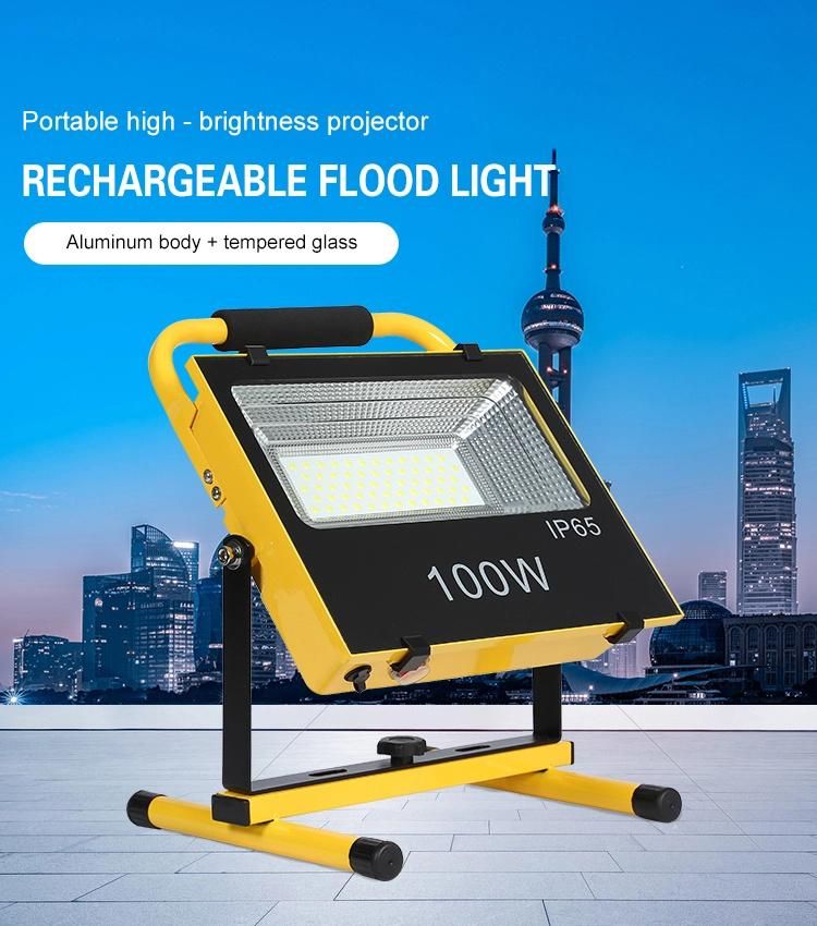 Emergency Outdoor Industrial Waterproof IP65 200W Rechargeable LED Flood Lamp