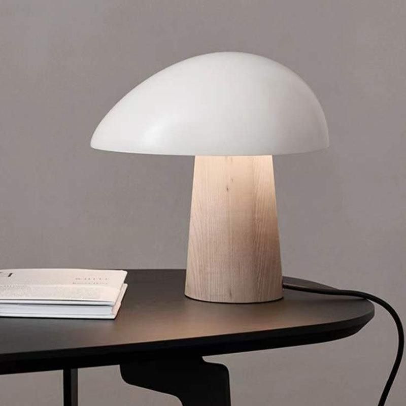 2022 Mini Table Lamp Modern Hotel Bedwood Grain Color Mushroom Bed Table Lamp
