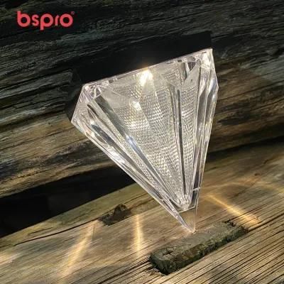 Bspro Outdoor Pathway Lamp Aluminum Waterproof LED Pillar Lighting Lights Solar Powered Garden Light