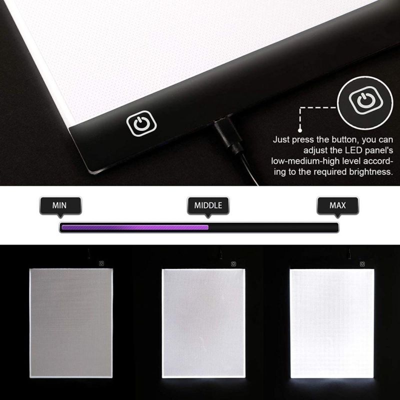 2021 Artist A4 Slim Stencil Light Board Magnetic Adjustable Dimming Drawing Sketching Writing LED Tracing Pad