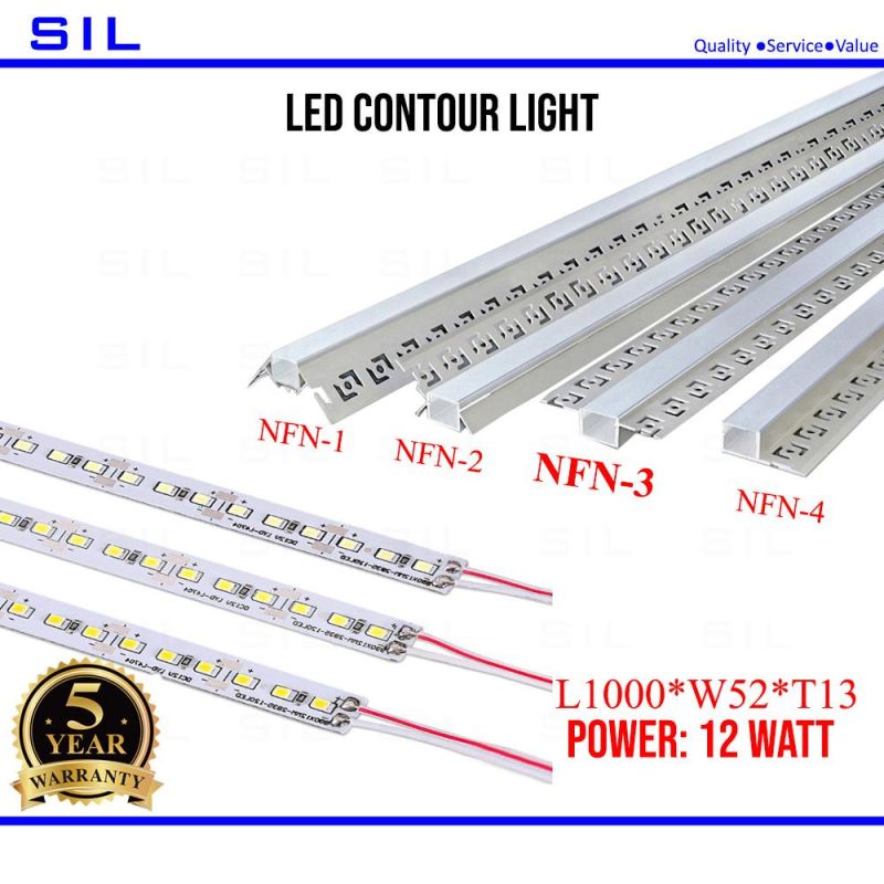 LED Wall Lighting High Color Rendering Light Source 12W L1000mm Epistar LED Contour Lighting LED Walllight