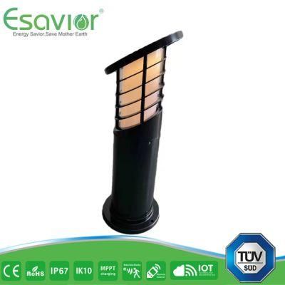 Esavior 8+ Years Lifespan LiFePO4 Batteries Solar Bollard/Yard/Garden/Street/Parking Lights