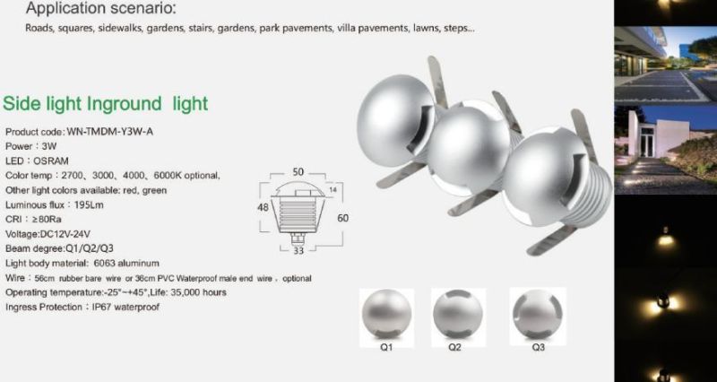 Stainless Steel Mini Buried Recessed LED Underground Light Recessed Landscape Light